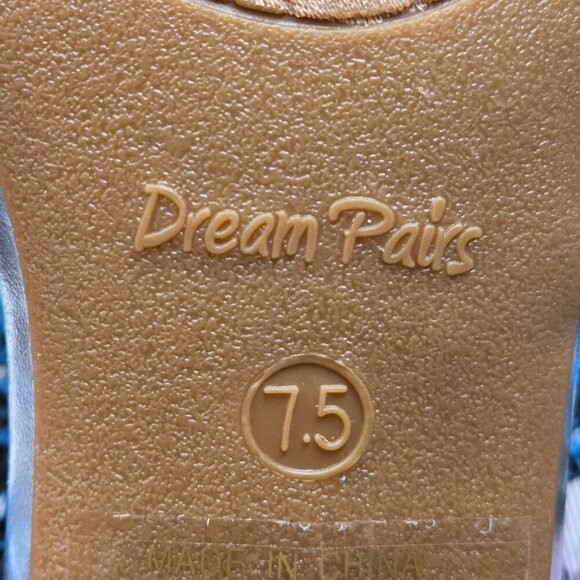 Dream Pairs Silver Glitter Rhinestone Strap Low Heel Dress Sandal Shoe Sz 7.5 - Picture 12 of 12